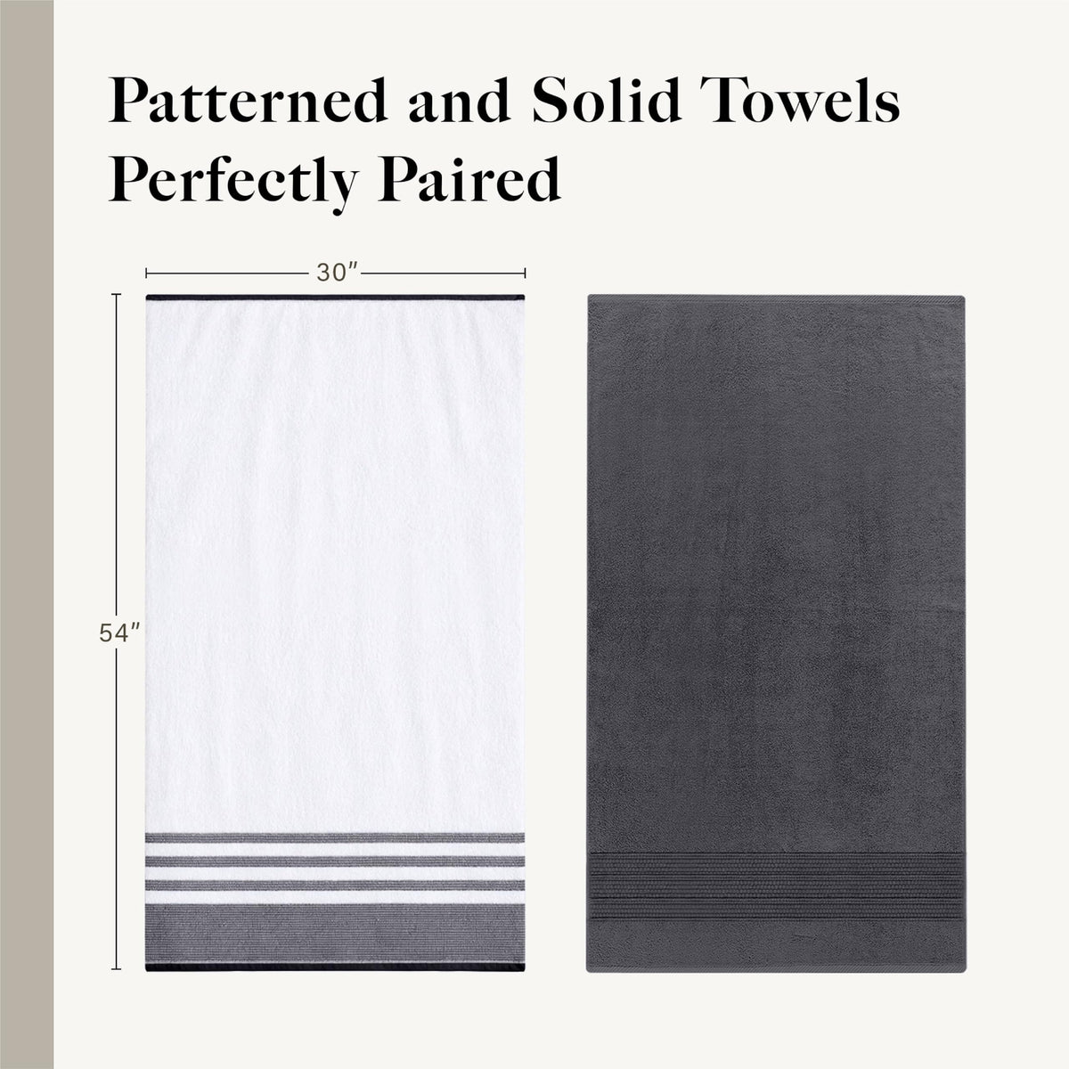 Modern Threads bath towel 30x54 charcoal highlights luxury and strong absorbency.