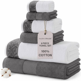 Modern Threads bath towel set charcoal closeup highlights plush softness for daily use