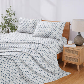 Modern Threads Blue Roses pillowcases close-up, highlighting premium fabric and clean stitching.