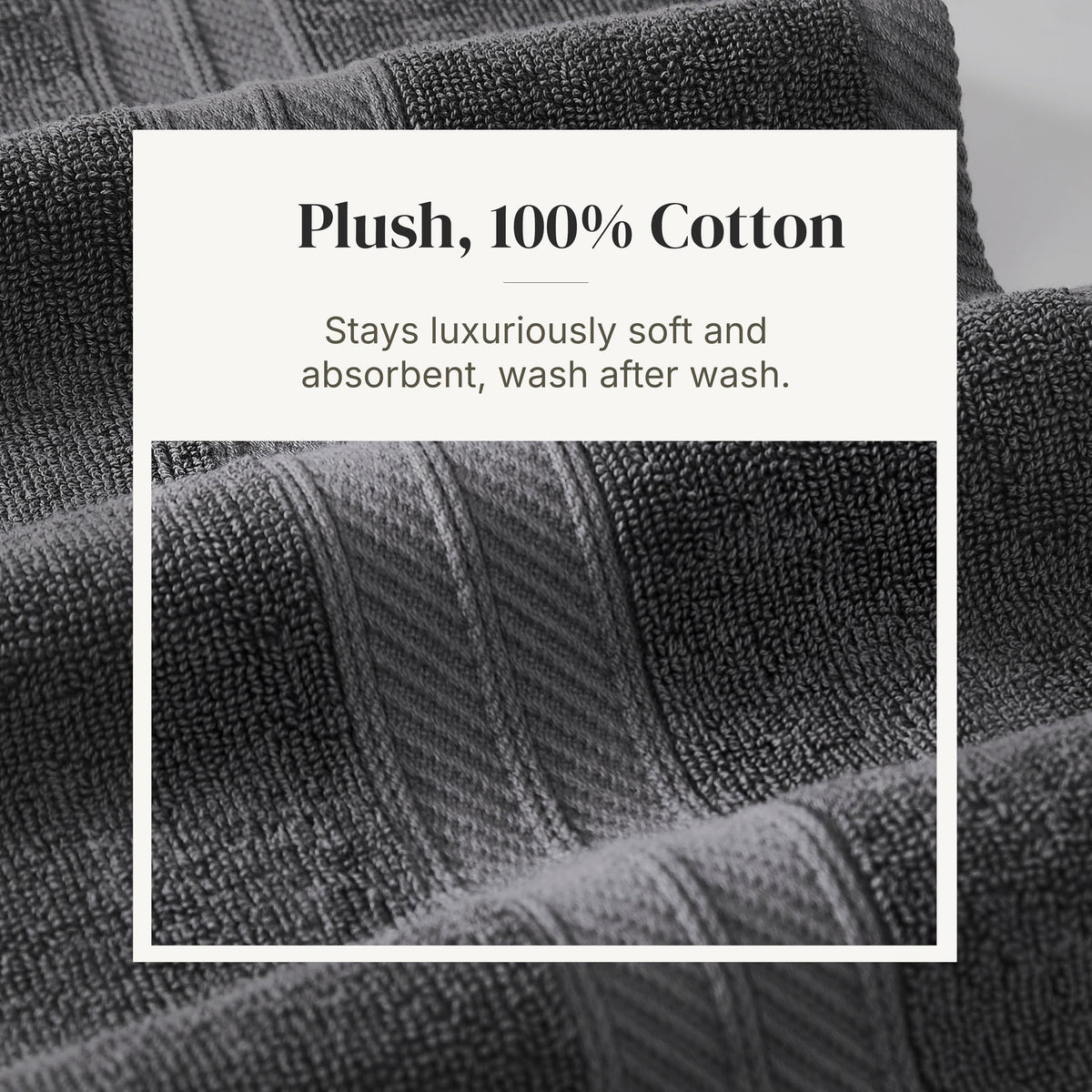 Dark gray tone of Modern Threads Botanical Vine towels complements modern decor.
