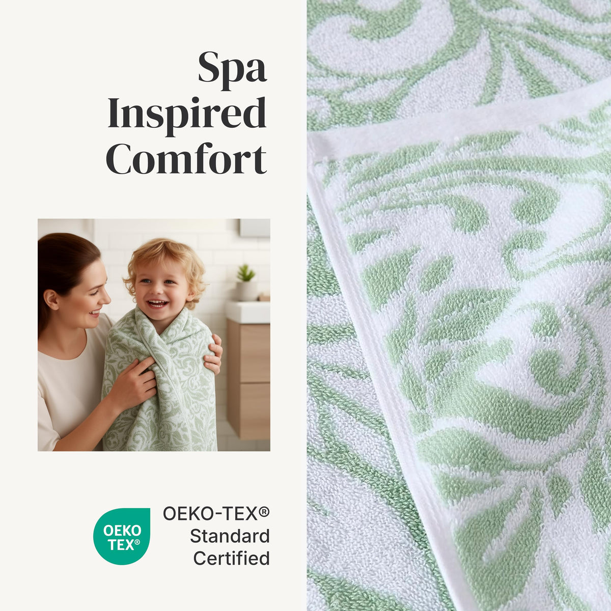 Modern Threads Botanical Vine reversible jacquard with Trefoil Filigree design.
