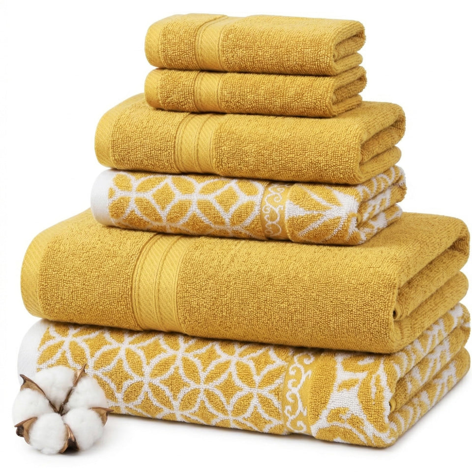 Modern Threads Botanical Vine towel set flatlay with plush jacquard texture for everyday luxury.