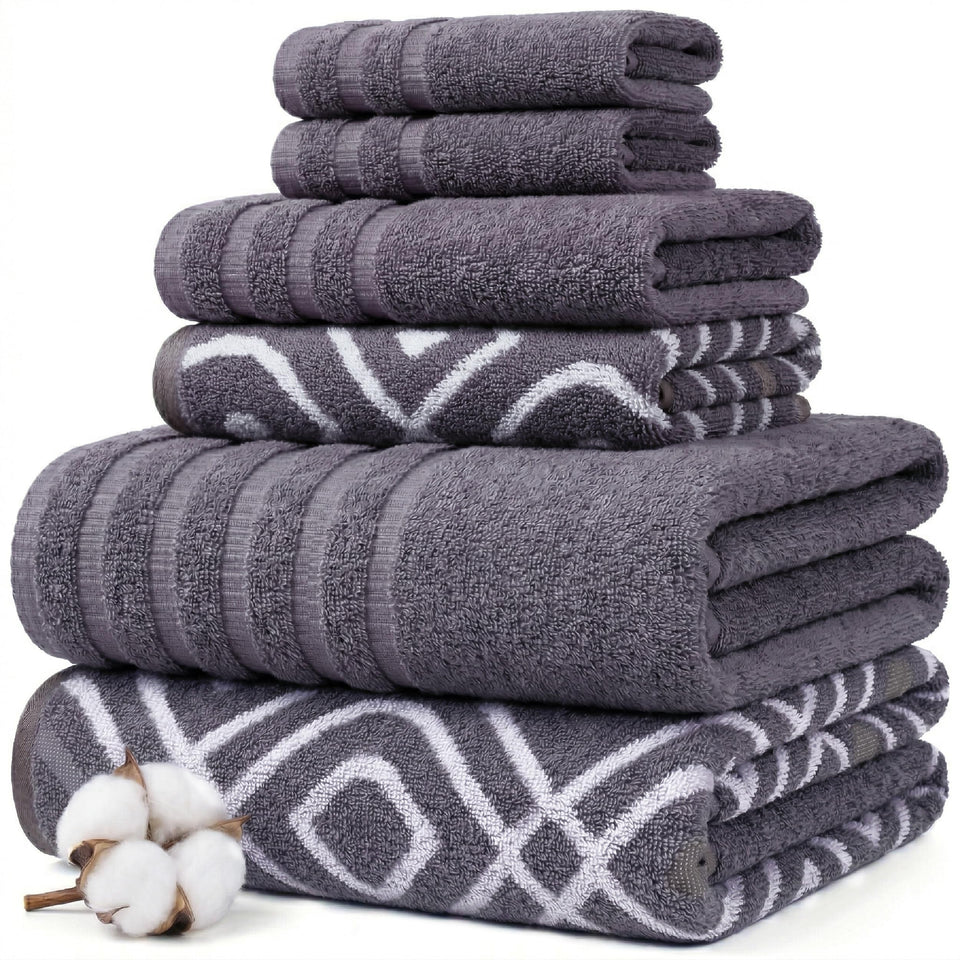 Modern Threads Classic Diamond bath towels in lavender show plush absorbency for daily comfort.
