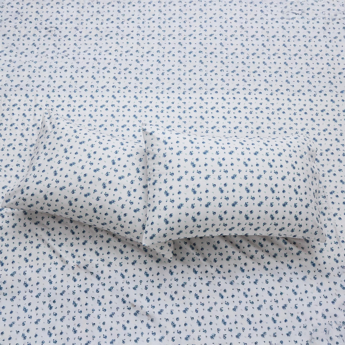 Modern Threads color-fast Blue Roses pattern stays vibrant after washing.