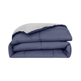 Modern Threads deep blue and silver color contrast elevates bedding style.