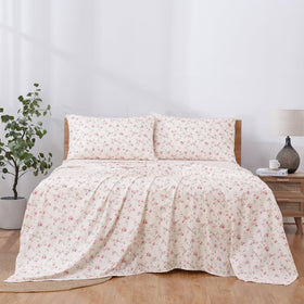 Modern Threads Floral Rose deep-pocket fitted sheet offers snug mattress grip.