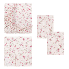 Modern Threads Floral Rose on bed demonstrates soft, breathable year-round comfort.
