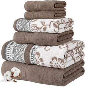 Modern Threads Floral Trail bath towels display plush softness and daily absorbency.