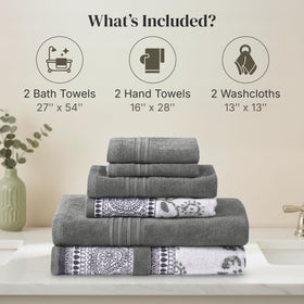 Modern Threads Floral Trail hand towel texture close-up, demonstrating soft cotton and fast drying performance