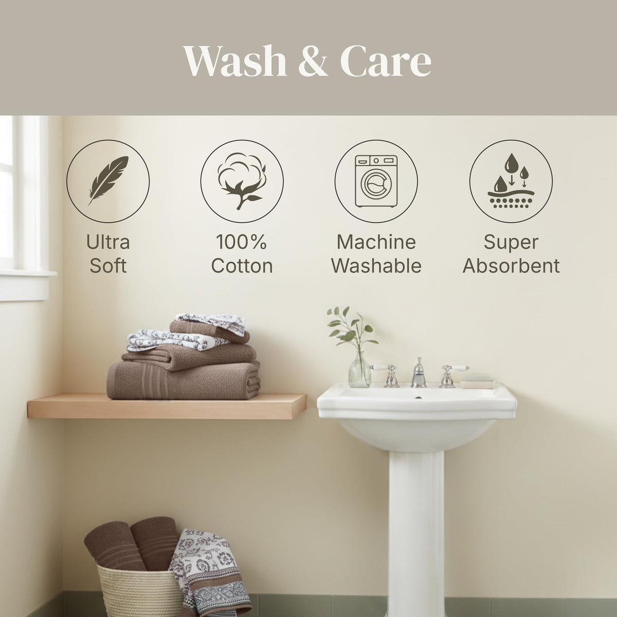 Modern Threads Floral Trail luxury towels promise soft feel and long-lasting durability.