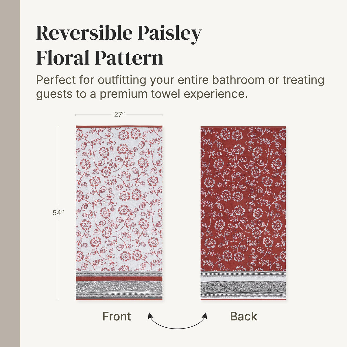 Modern Threads Floral Trail towel set display showcasing all six pieces