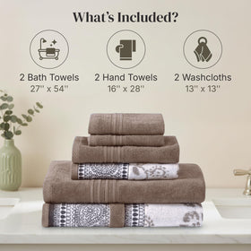 Modern Threads Floral Trail washcloths rolled reveal compact, highly absorbent fibers for daily use.