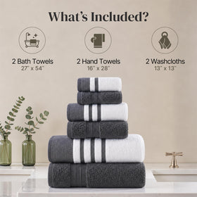 Modern Threads hand towel 16x28 white for everyday drying and spa-like softness.