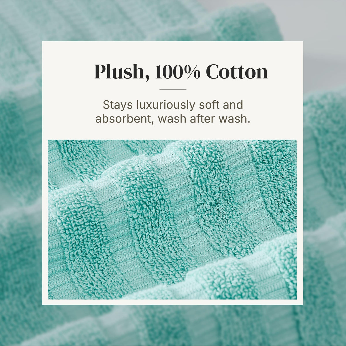 Texture close-up of 550 GSM cotton in Modern Threads Natural Vine towels.