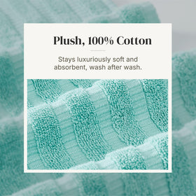 Texture close-up of 550 GSM cotton in Modern Threads Natural Vine towels.