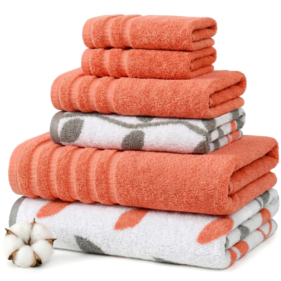 Modern Threads Natural Vine bath towel 27x54 in rust orange offers plush softness and high absorbency.