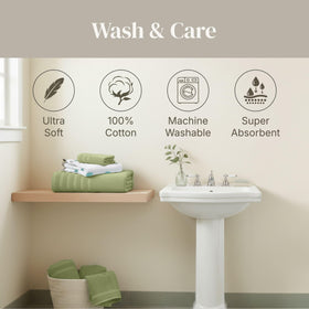 Modern Threads Natural Vine six-piece set displayed in a bathroom scene.