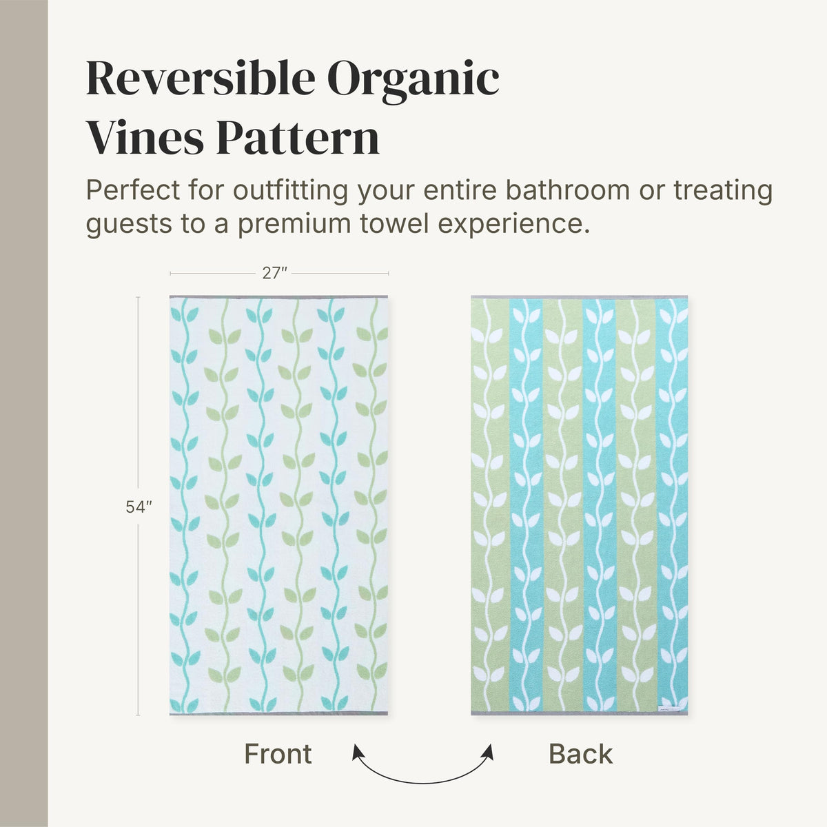 Textured view of Modern Threads Natural Vine towels showing durable fibers.