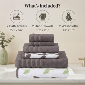 Modern Threads Natural Vine washcloths provide gentle cleansing with durable cotton fibers