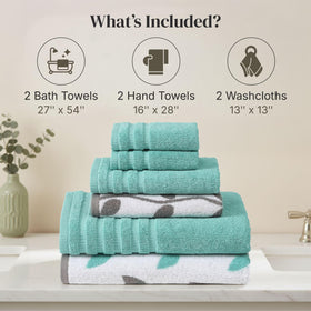 Modern Threads Natural Vine washcloths show compact, quick-dry design for everyday use.
