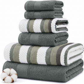 Modern Threads Pax 6pc towel set Ivy on display, spa-like luxury.
