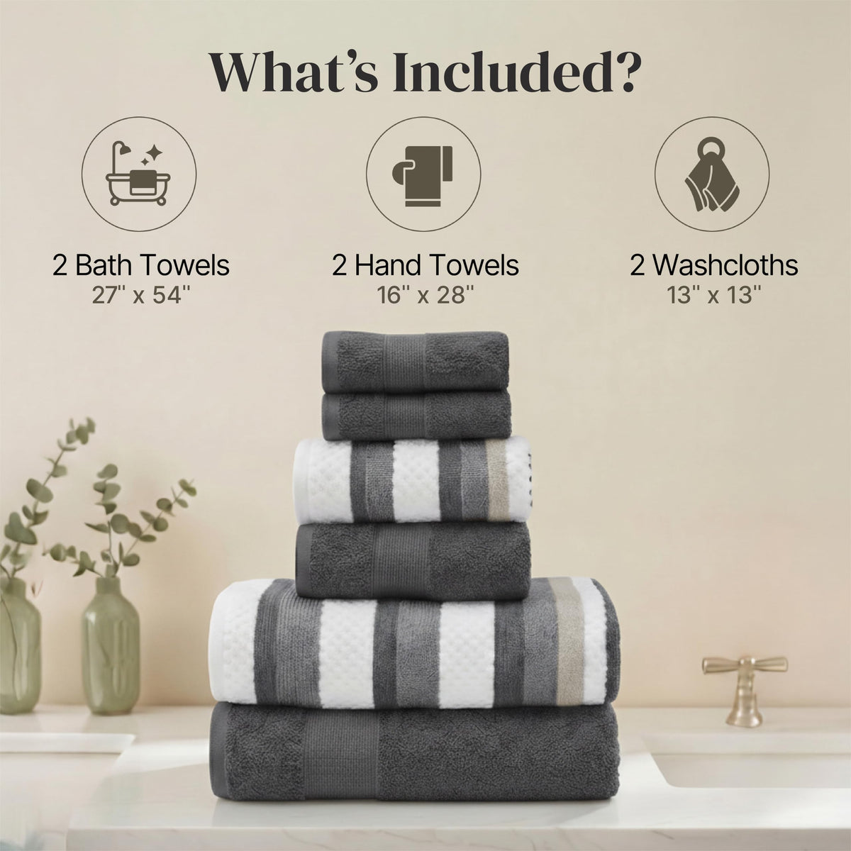 Modern Threads Pax hand towel resting on countertop