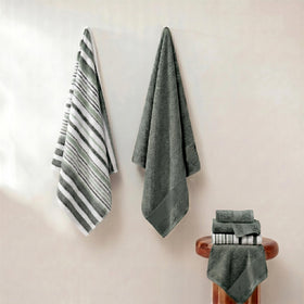 Jacquard texture close-up on Pax Ivy towel, reversible design.