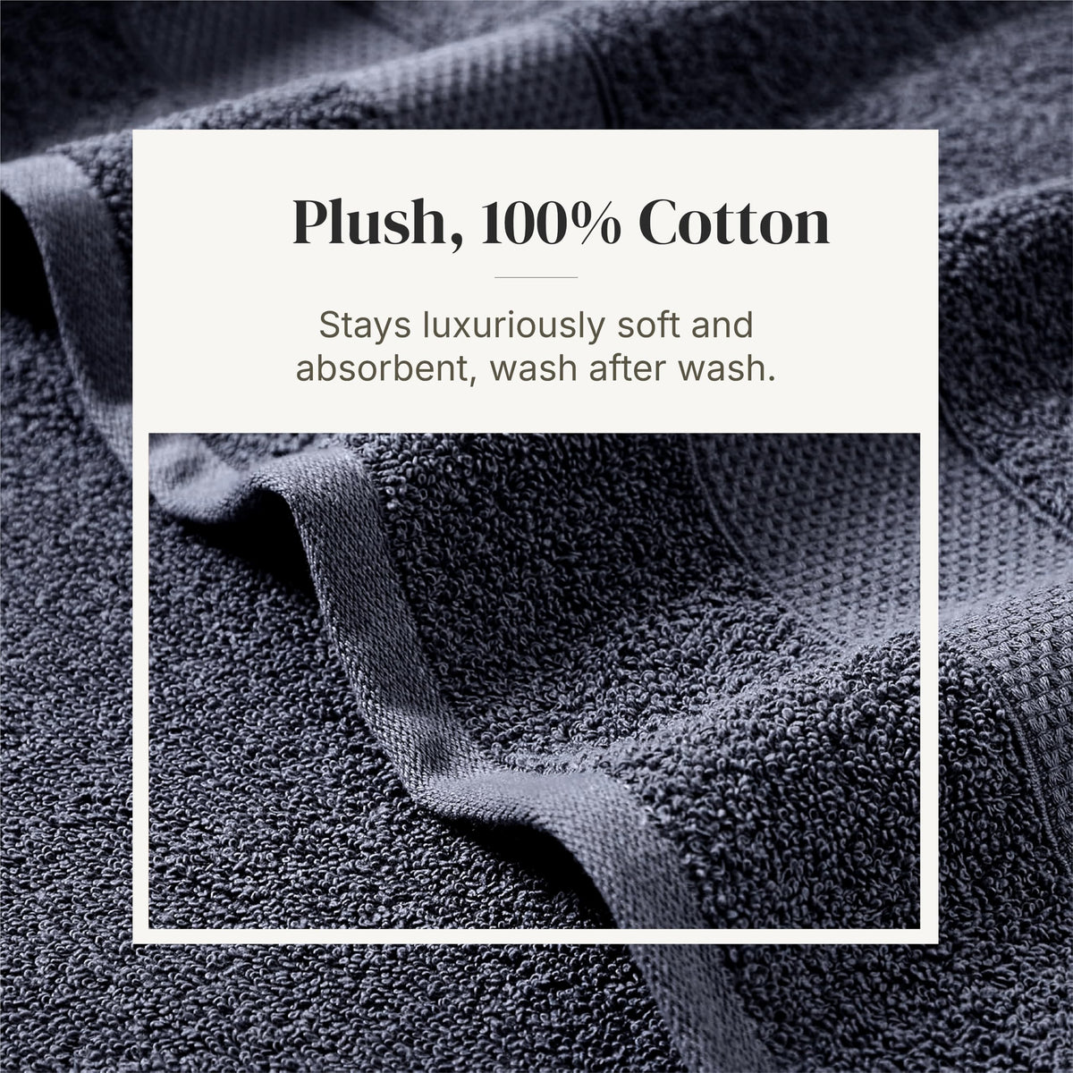 Modern Threads Pax solid denim washcloth for gentle cleansing and quick drying.