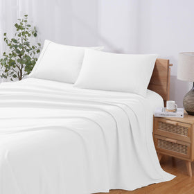 Modern Threads queen fitted sheet 14in pocket fits deep mattresses securely for a snug sleep.