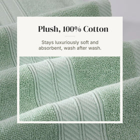 Modern Threads Sage Green towel set styled for a calm bathroom vibe.