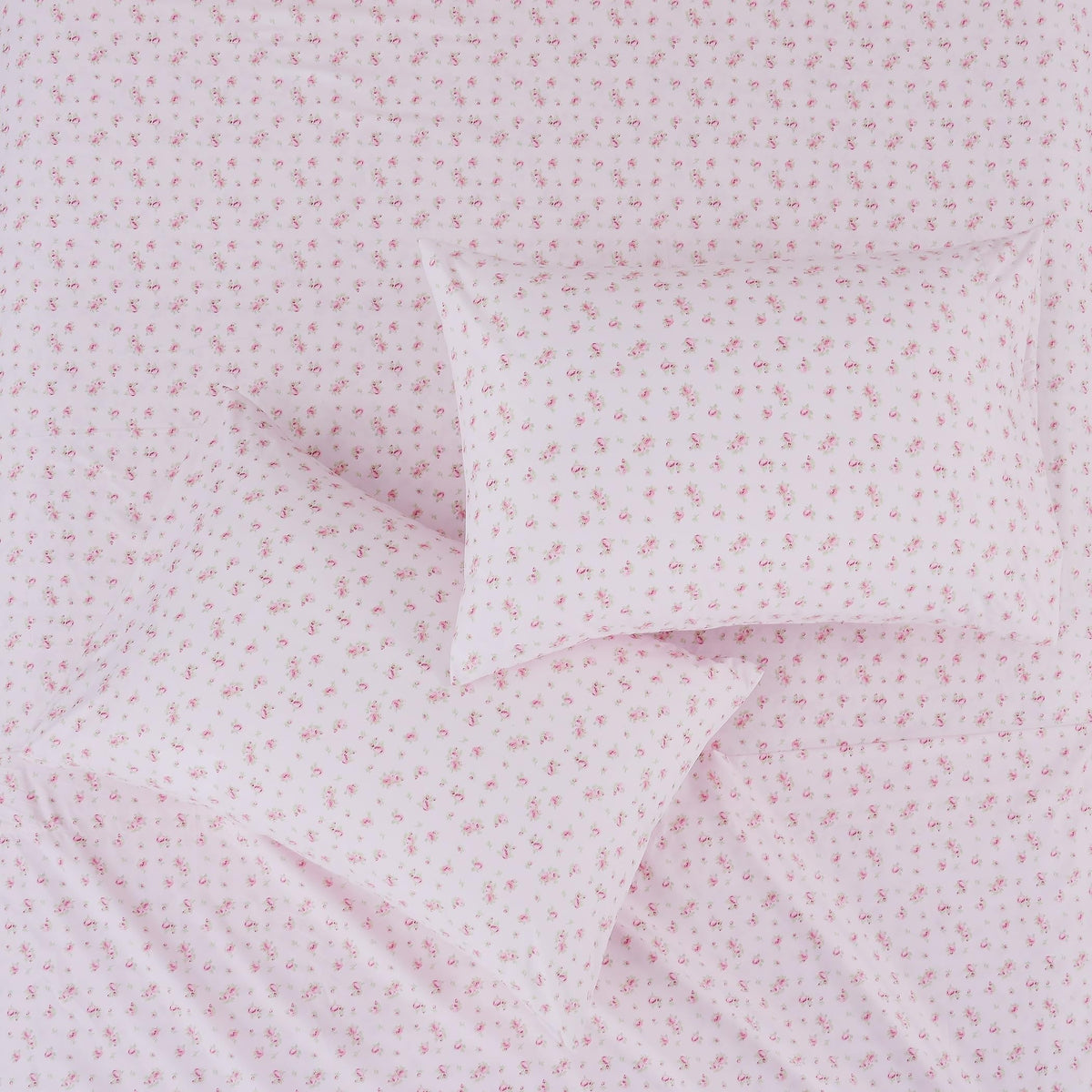 Modern Threads rose on blush floral print adds romantic style to your bed.