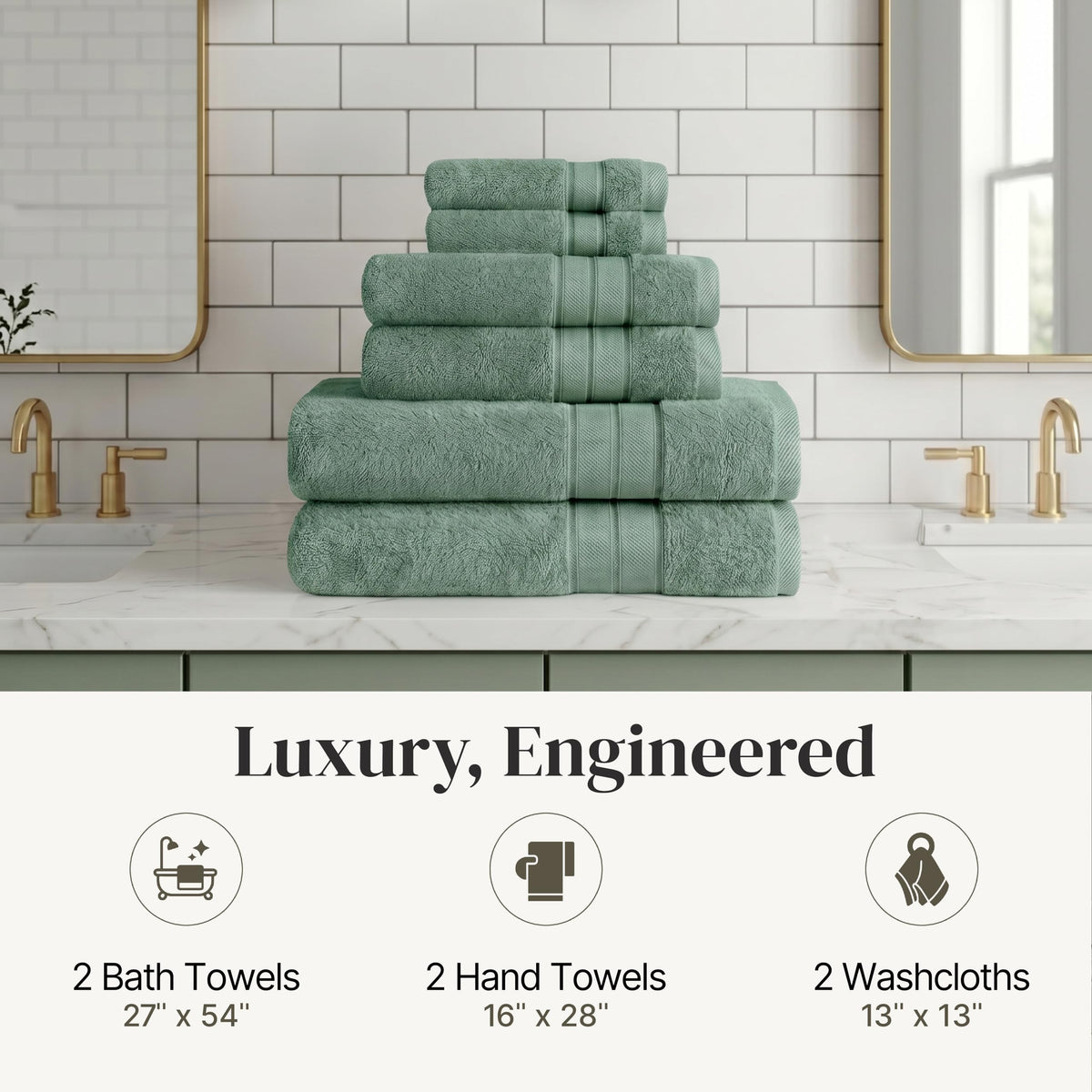Modern Threads Spun Loft eucalyptus color options enhance spa-style look