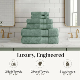 Modern Threads Spun Loft eucalyptus color options enhance spa-style look