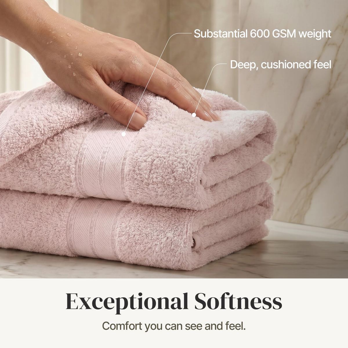 Modern Threads Spun Loft plush weave close-up showing luxurious towel texture.