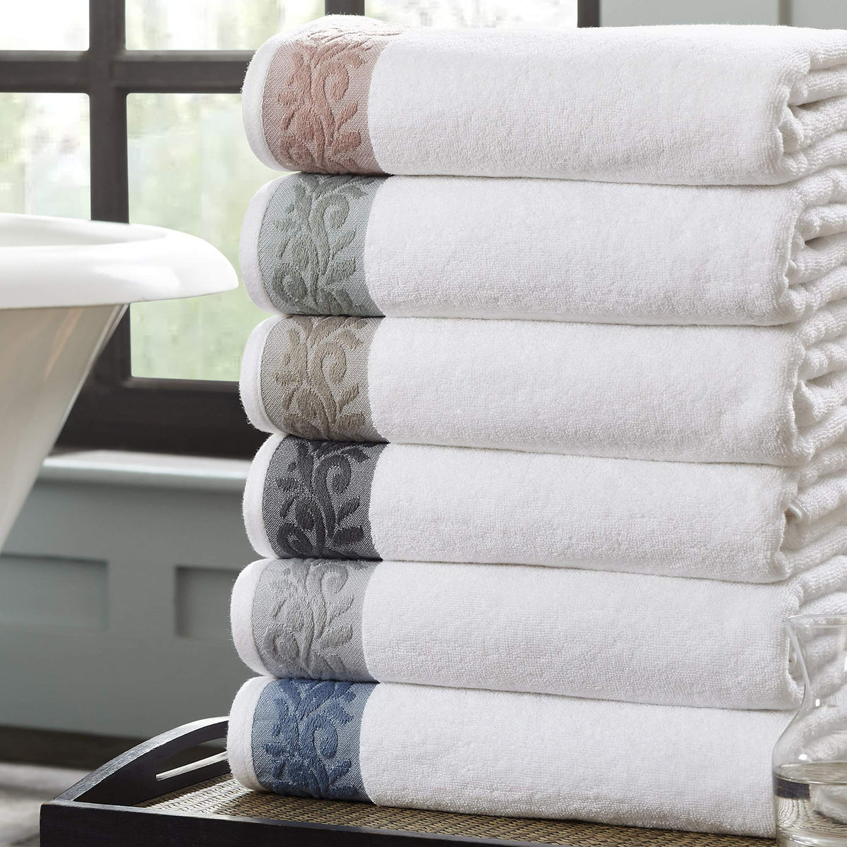 Modern Threads towel set charcoal texture emphasizes absorbency for quick drying