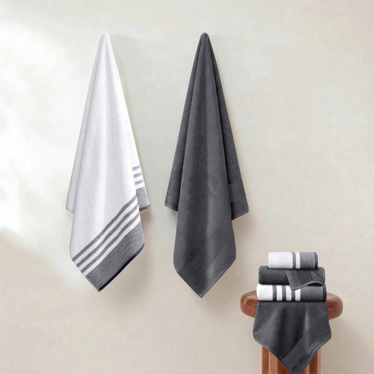 Modern Threads washcloth 13x13 charcoal ideal for cleansing and refreshing routines.