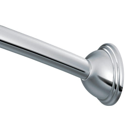 Moen curved adjustable shower rod in chrome adds space and shine to the shower