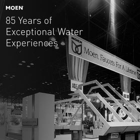 Heavy fabric curtains stay in place with fixed-mount Moen rod