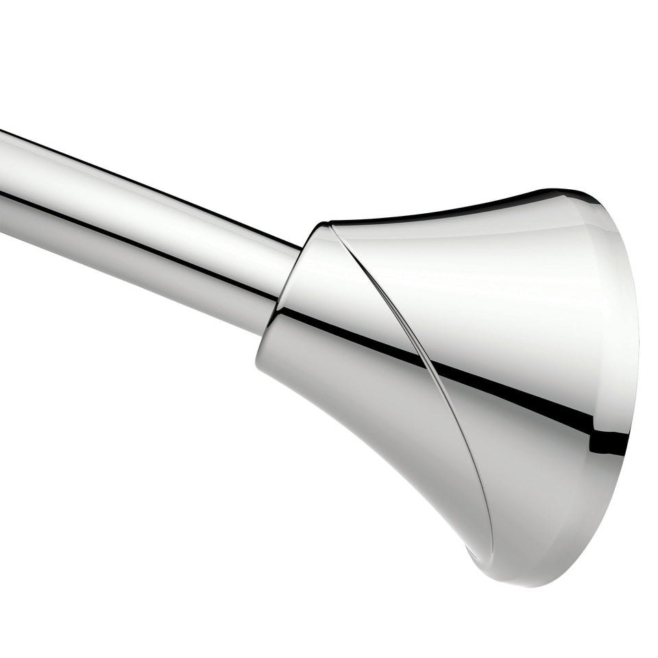 Moen curved tension rod with no-drill installation for renters.