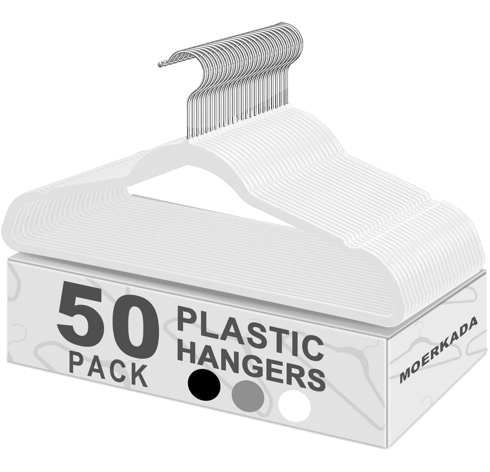 MOERKADA ultra-thin hangers 50-pack save space and organize wardrobes