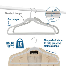 MOERKADA wide 17.7-inch pants hanger keeps pants securely in place.