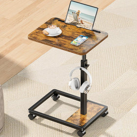 MOFAIN adjustable TV tray on sofa for meals and laptop use