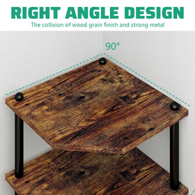 MOFAIN corner shelf keeps desk and bedroom items tidy.