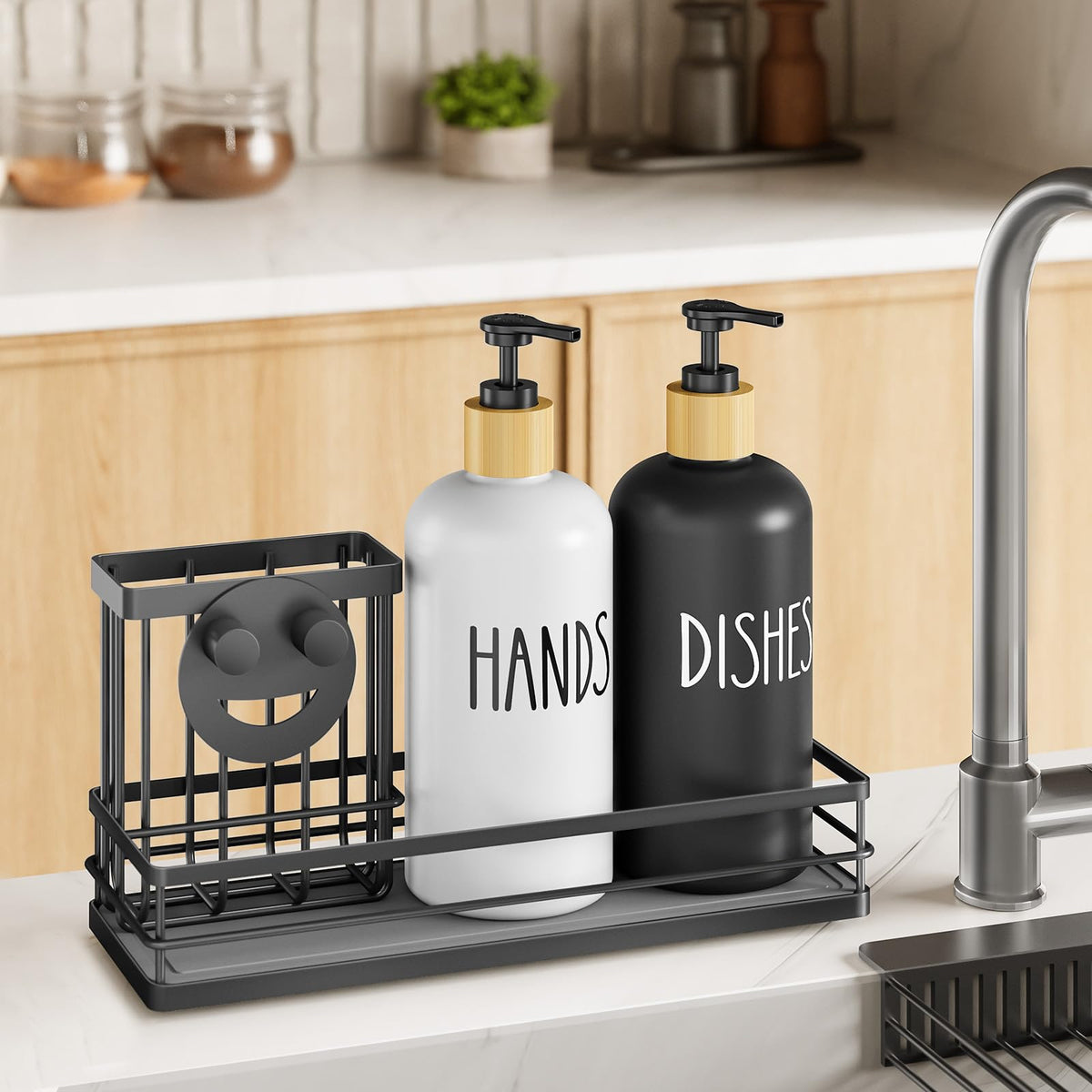 Moforoco black tray surface enhances kitchen decor and dryness
