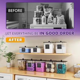 Moforoco black wood lids provide a modern look and protect contents.