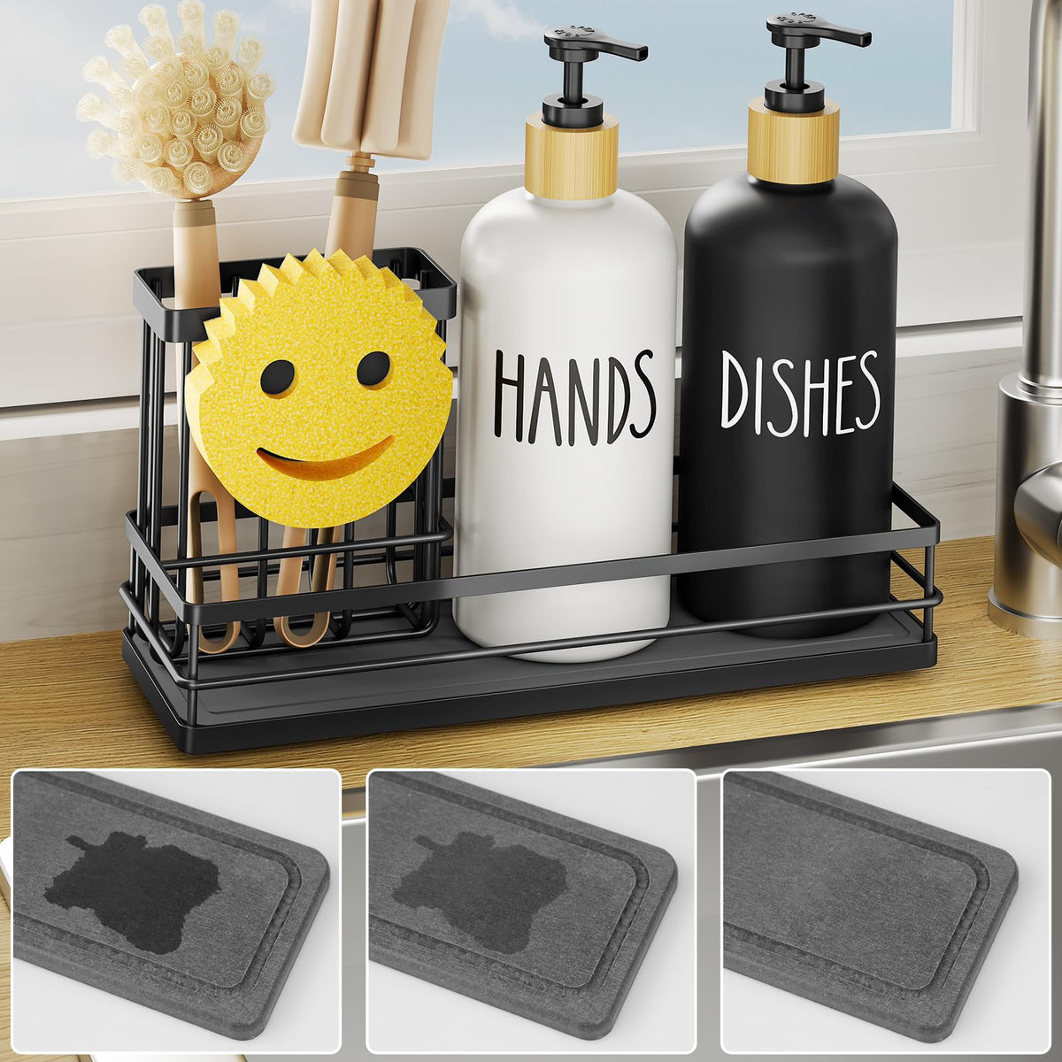 Moforoco dish soap dispenser glass bottle for a sleek kitchen look