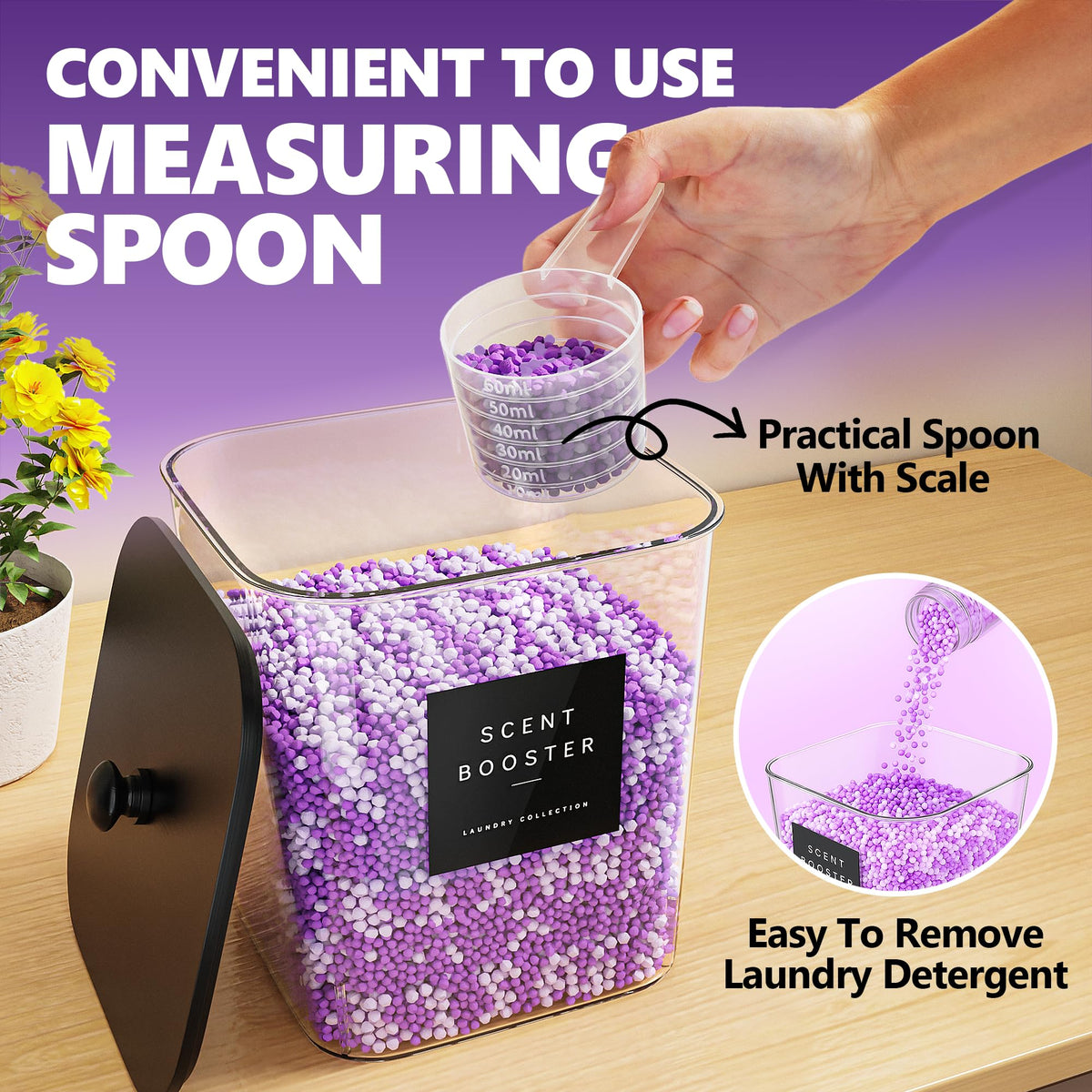 Moforoco set includes three scoops for simple, mess-free pouring.