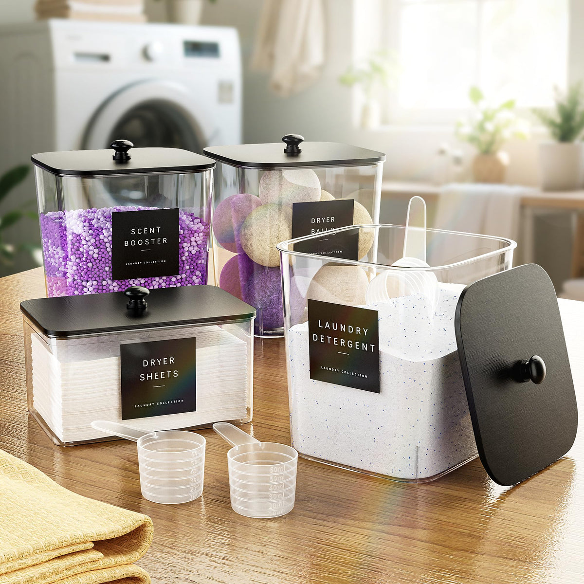 Moforoco wide-mouth jars simplify filling and scooping powders or pods.