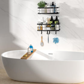 Moforoco dual-shelf caddy keeps soaps, shampoos, and tools secure