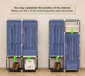 MOGELAFOO wardrobe with four shelves for folded items and accessories